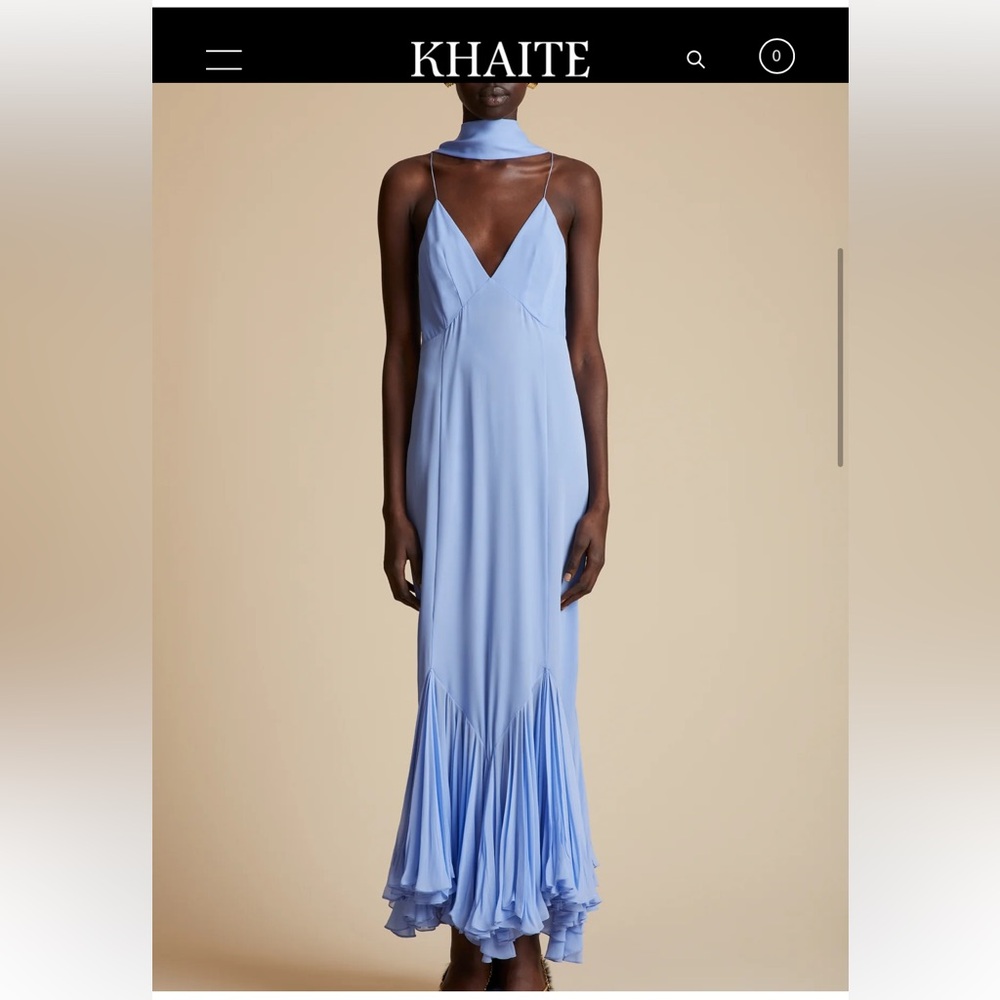 KHAITE CANDITA DRESS IN CORNFLOWER BLUE